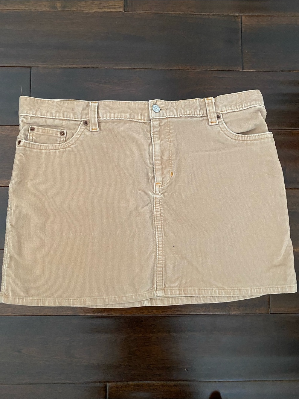 GAP Jeans Tan Corduroy Skirt Size 14